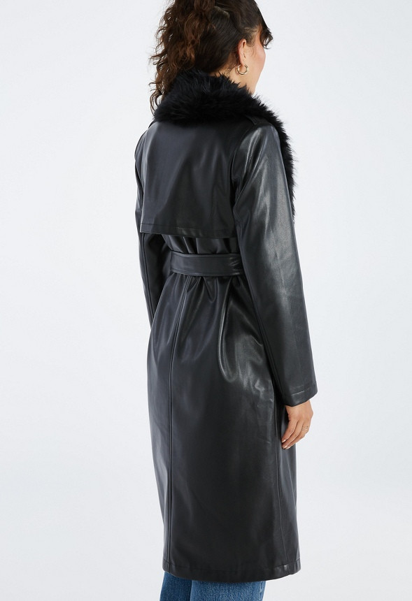 Faux Leather Trench Coat | JustFab