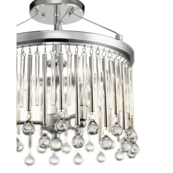 Kichler Lighting Piper Collection 3-light Chrome Semi-Flush Mount | Bed Bath & Beyond