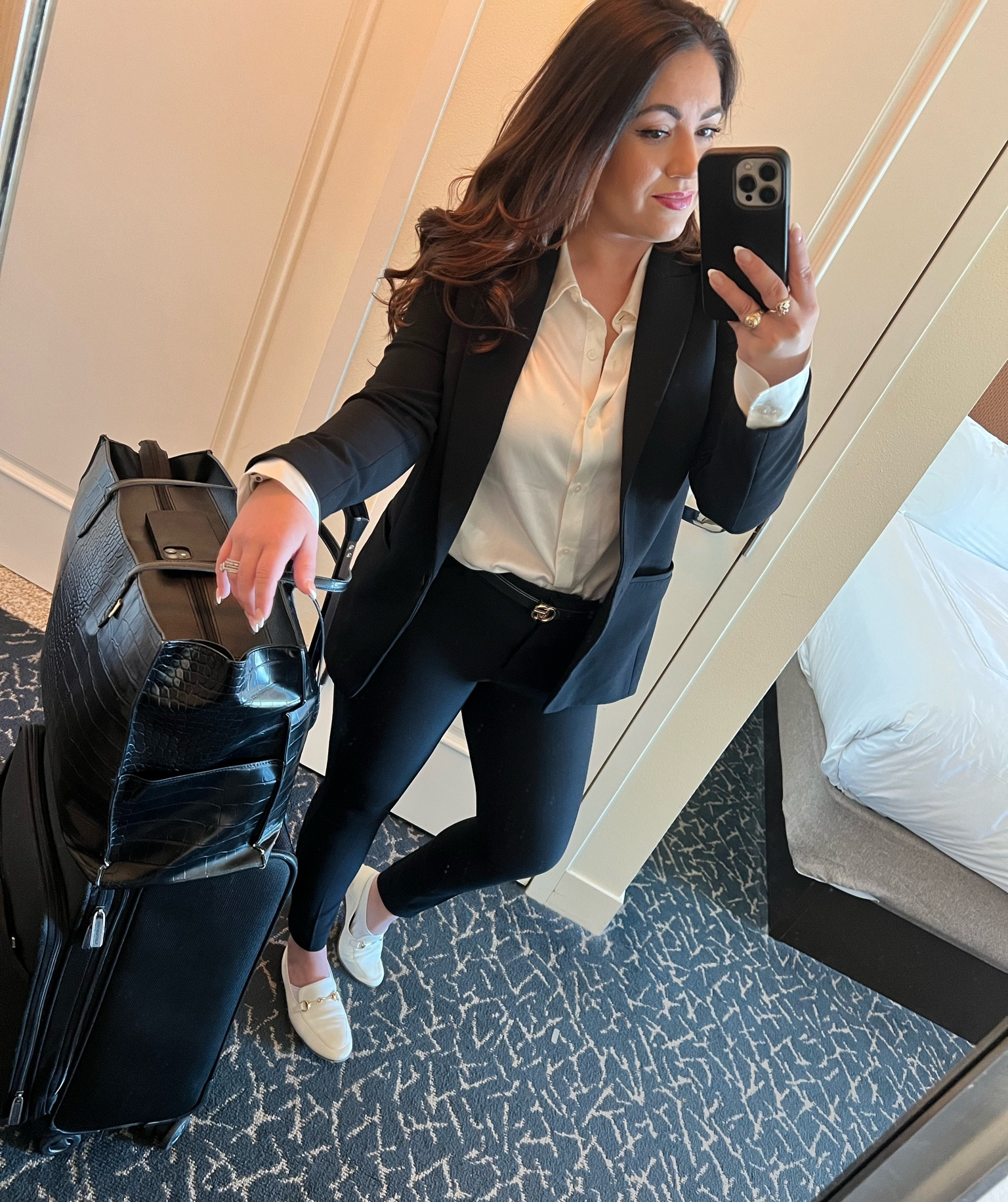Corporate women attire 🤍

Shoes are Bobbie's 
https://www.bobbies.com/en/4000782966-jill-milk.html

#LTKtravel #LTKworkwear