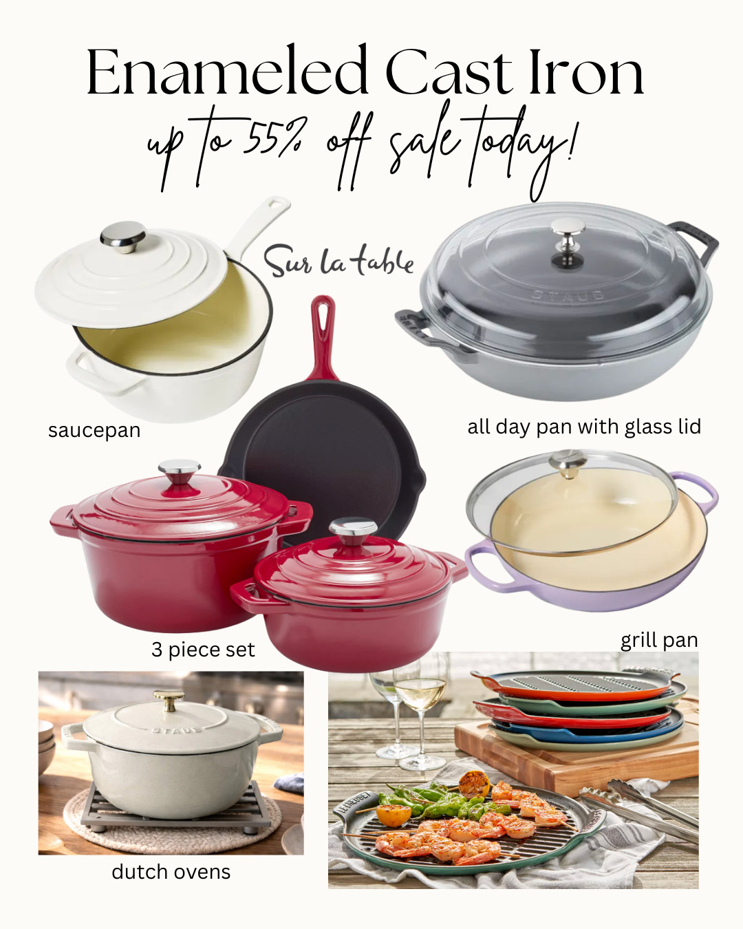 So many great enameled cast iron pots and pans on sale for Sur La Table's Summer Sale - Up to 55% Off @surlatable

#LTKHome #LTKSaleAlert