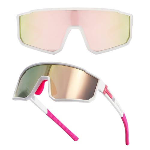 ASTROWALK Polarized Cycling Glasses Sunglasses for Women, Womens Fashion Sunglasses UV400 with Adjustble Nose Pad for Baseball,Running, Riding, Fishing, Driving, Golf - Pink | Amazon (US)