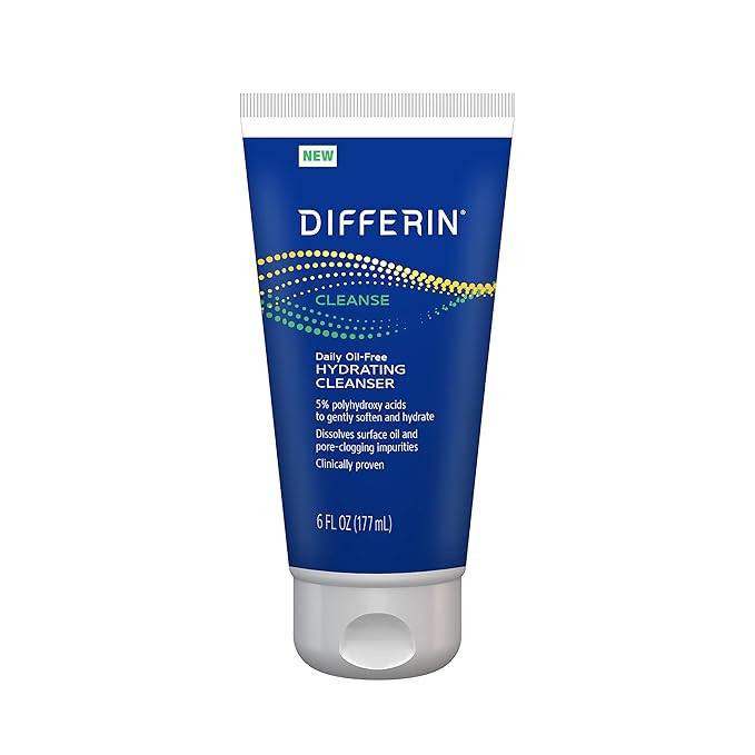Differin Facial Cleanser, Daily Oil Free Hydrating Face Wash by the makers of Differin Gel, Gentl... | Amazon (US)