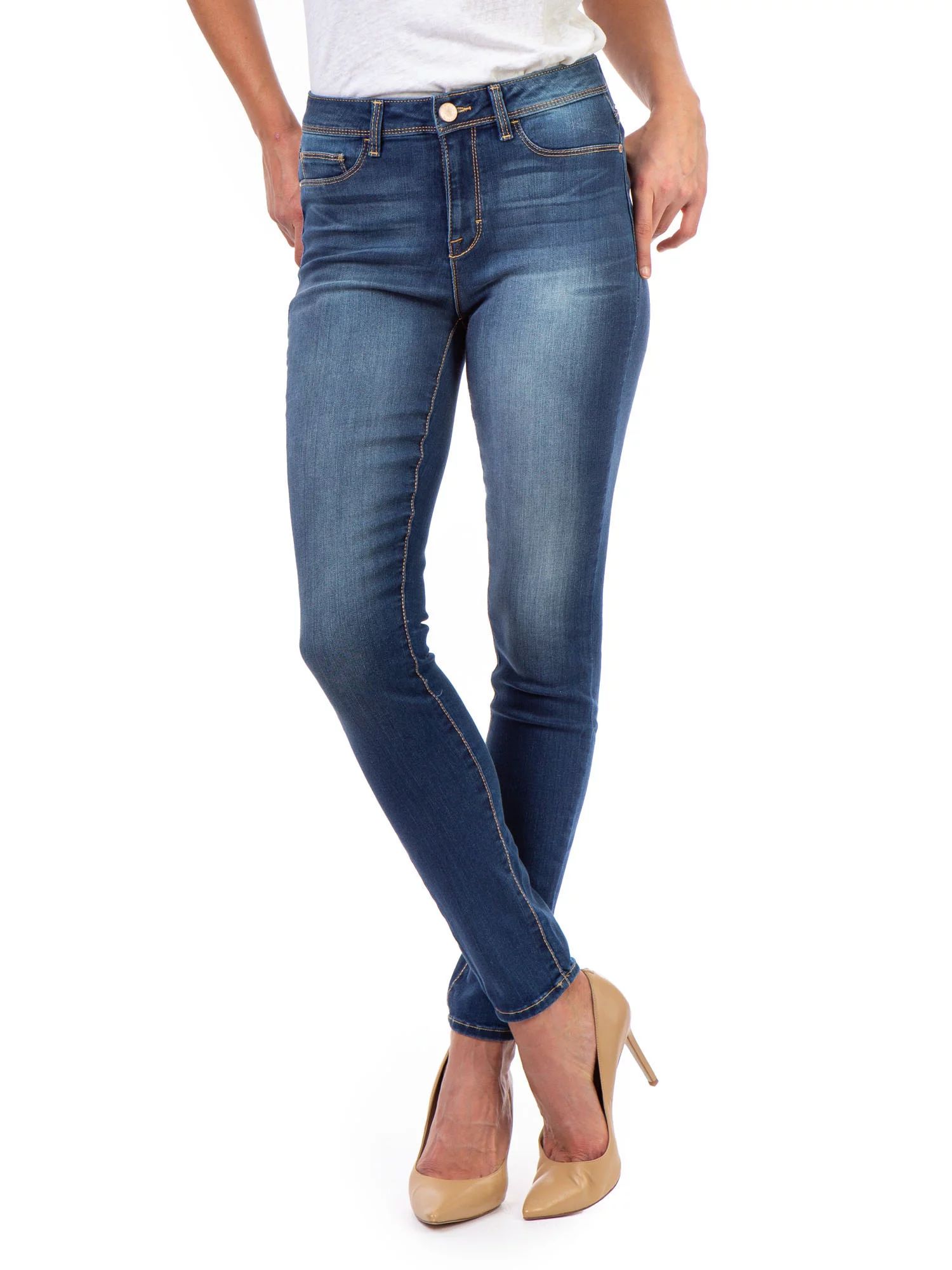 Jordache Women's Essential High Rise Super Skinny Jeans, Regular Inseam - Walmart.com | Walmart (US)