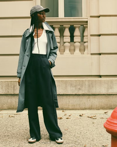 Linen-Blend Tailored Wide Leg Pant | Abercrombie & Fitch (US)