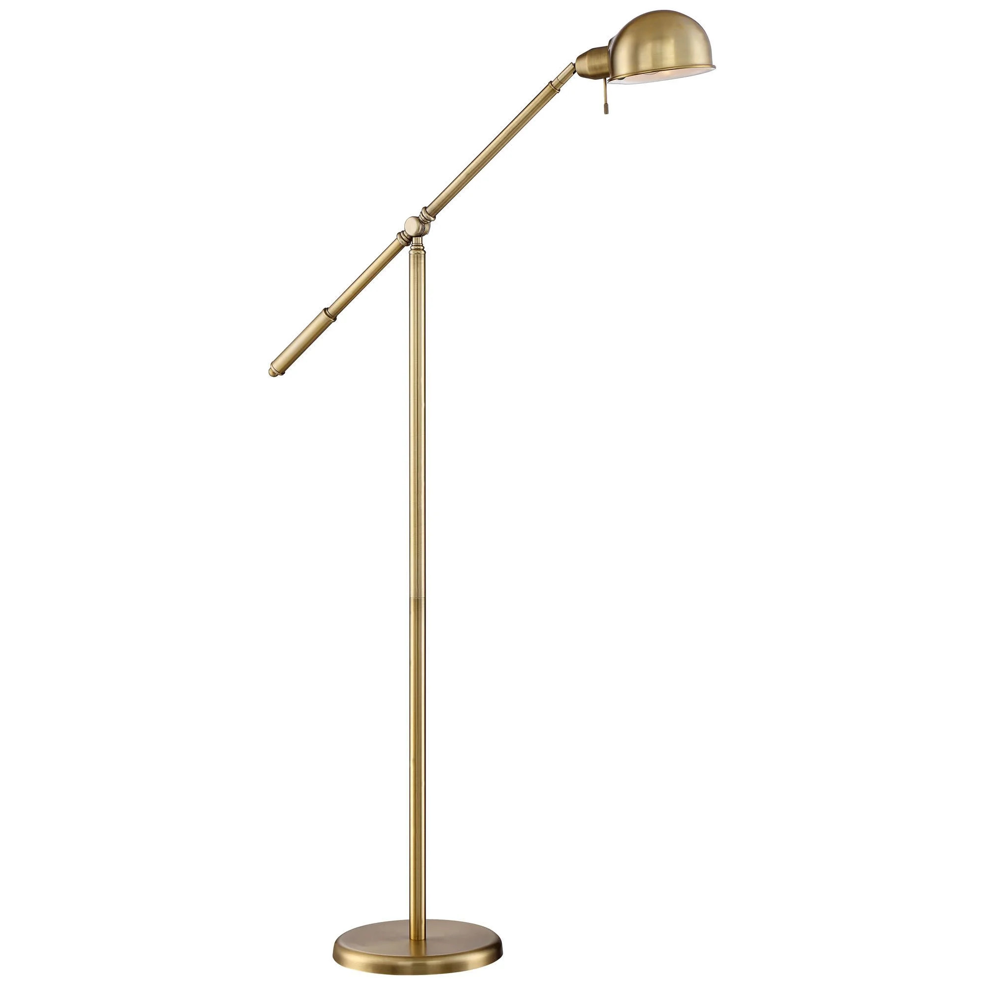 360 Lighting Dawson Traditional Pharmacy Floor Lamp 55" Tall Brass Metal Adjustable Boom Arm Dome... | Walmart (US)
