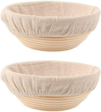Bread Proofing Baskets Set of 2 8.5 inch Round Dough Proofing Bowls w/Liners Perfect for Home Sou... | Amazon (US)