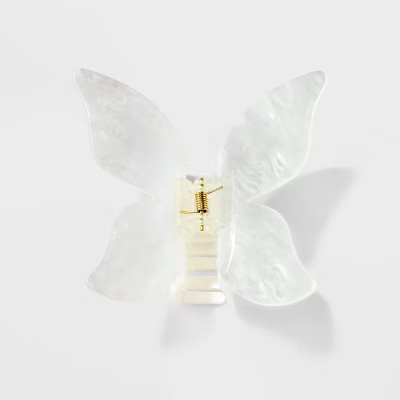 Jumbo Acrylic Butterfly Claw Hair Clip - Wild Fable™ White: Fashion Accessory for All Hair Type... | Target
