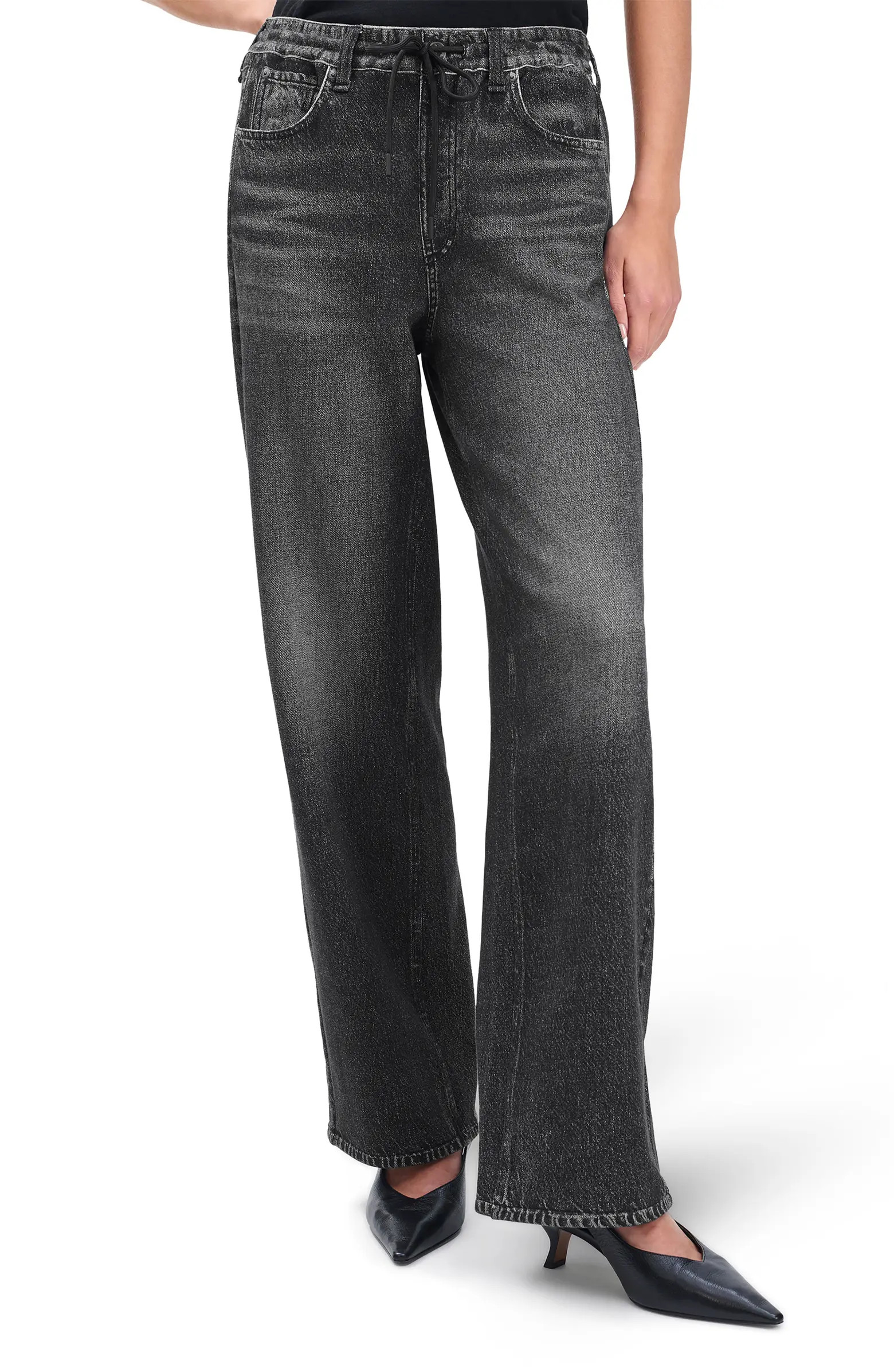 rag & bone Miramar Pull-On Wide Leg Cotton Terry Sweatpant Jeans | Nordstrom | Nordstrom