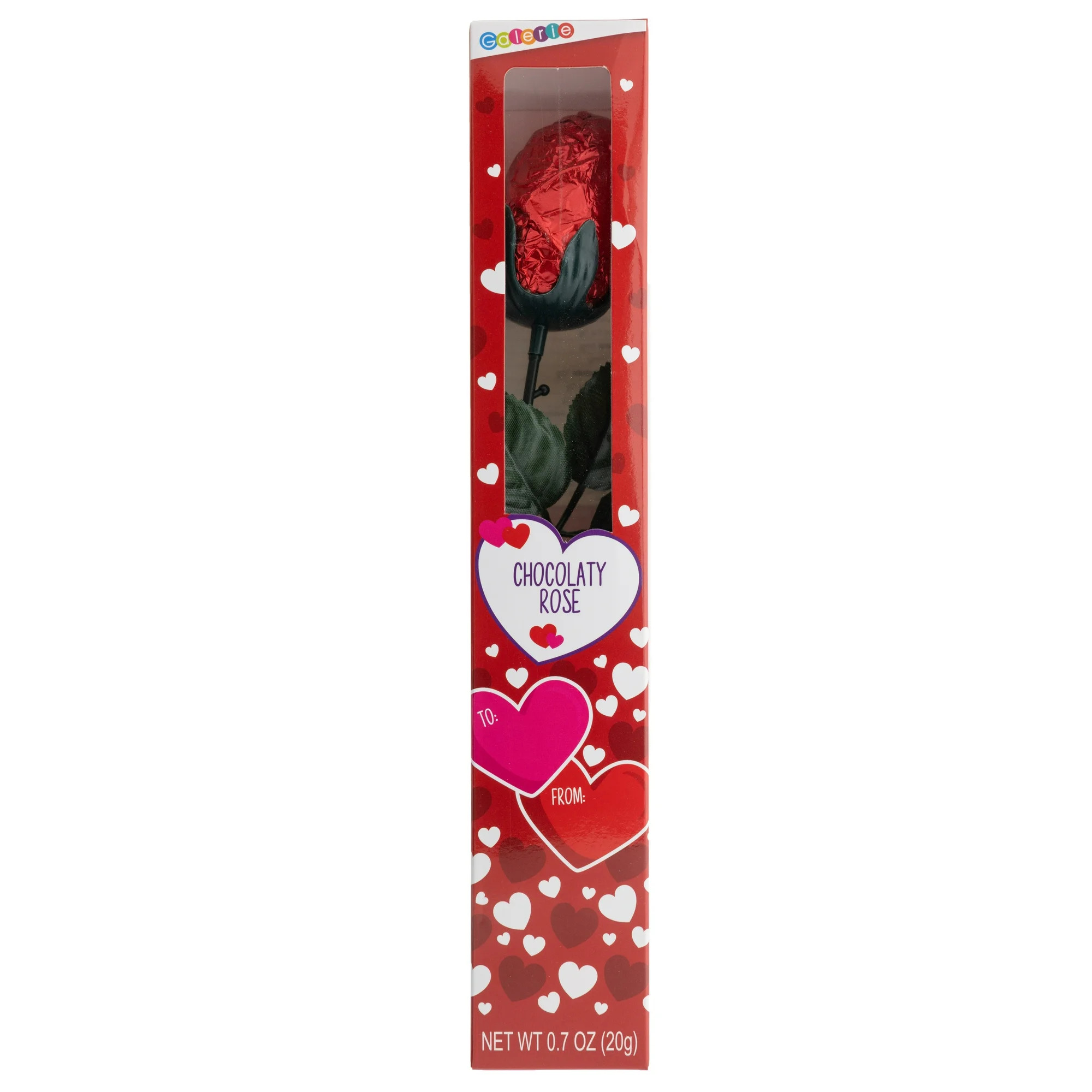 Galerie Valentine's Day Foil Wrapped Chocolaty Rose in Box, 0.7 oz (20g) | Walmart (US)