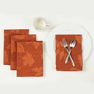 Benson Mills Harvest Legacy Damask Fabric Cloth Napkins for Fall, Harvest, and Thanksgiving Table... | Amazon (US)