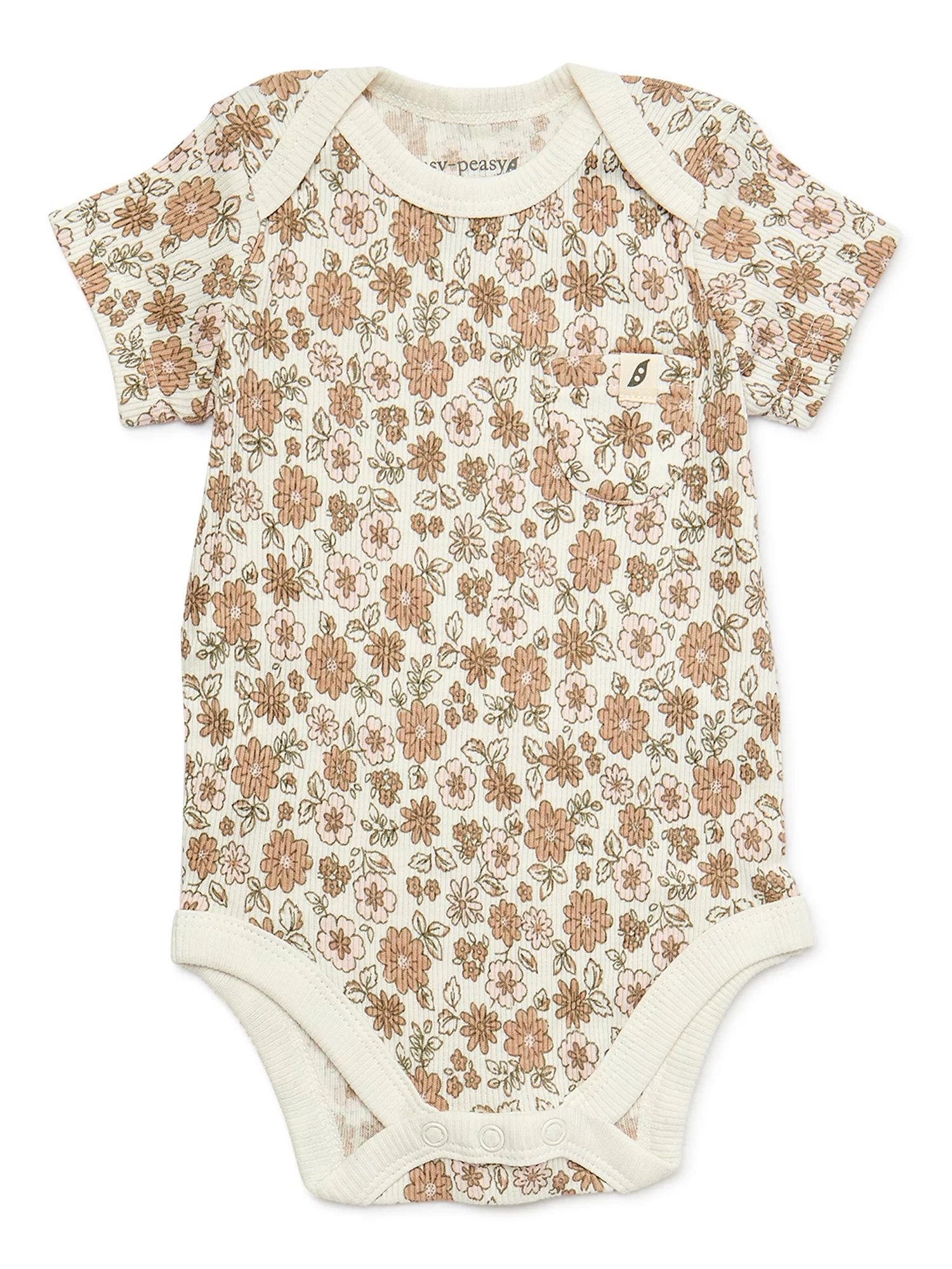 easy-peasy Baby Girl Short Sleeve Print Bodysuit, Sizes 0/3M-24M | Walmart (US)