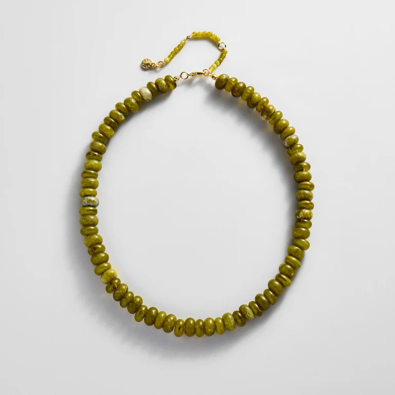 Joyce Semi-Precious Beaded Necklace - Olive | BaubleBar