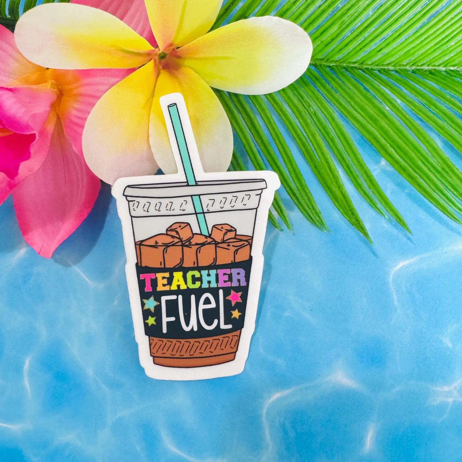 Teacher Fuel Iced Coffee Sticker | Matte Vinyl Laptop Decal (Waterproof) | Etsy (Global)