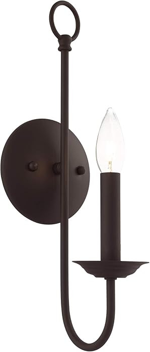 Livex Lighting 42681-07 Steel Wall Sconce for Home Decor; Stylish Wall Decor, 1 Light Fixture Bro... | Amazon (US)