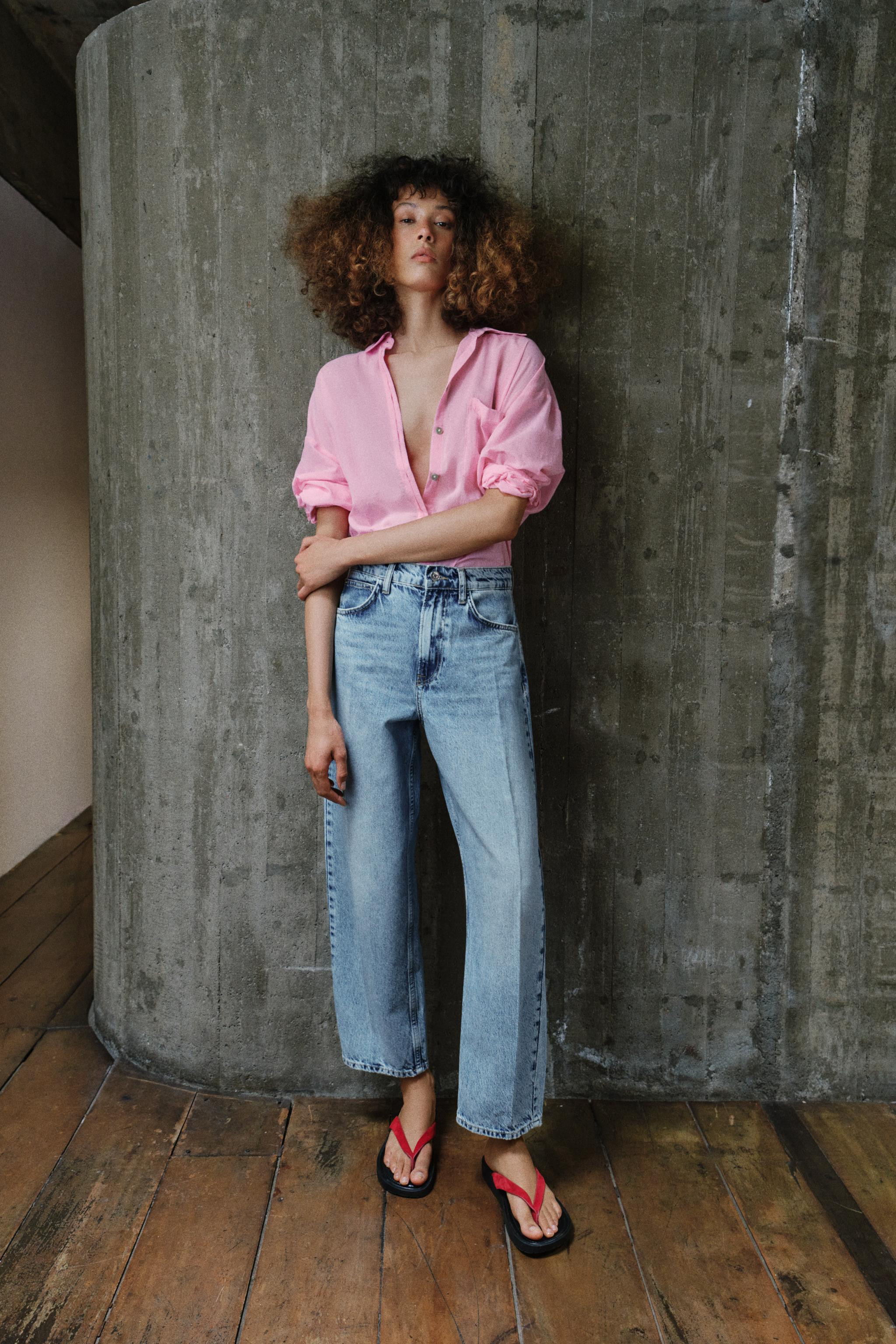 Z1975 MID-RISE BARREL JEANS WITH PRESSED CREASE | Zara US