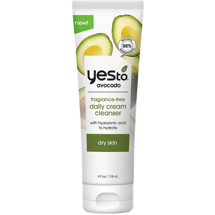 avocado fragrance-free daily cream cleanser with hyaluronic acid to hy | YesTo
