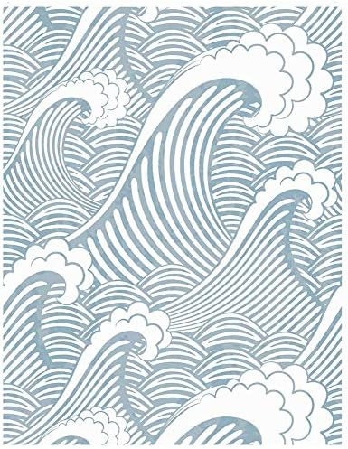 Blooming Wall PS030 Peel&Stick Handpainting Seamless Blue White Waves Spray Self-Adhesive Prepast... | Amazon (US)