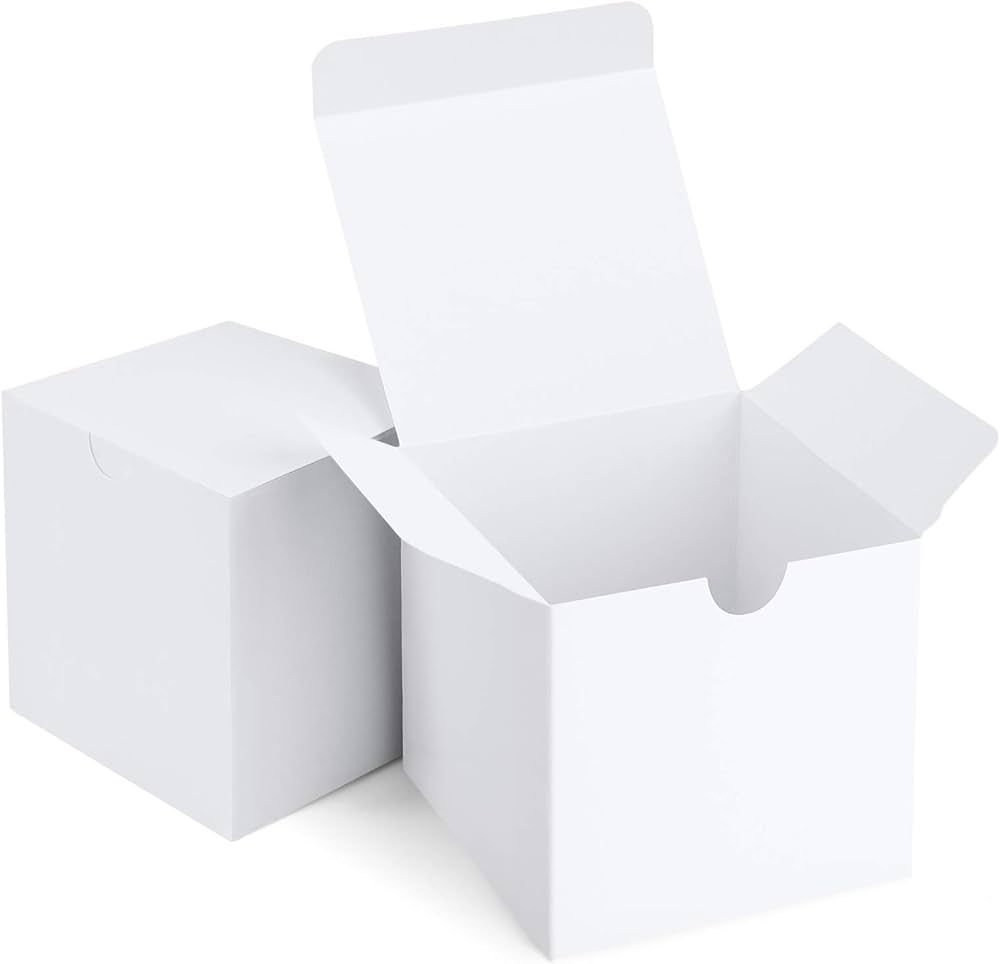 Eupako Gift Boxes 4x4x4 50 Pack White Kraft Paper Box with Lids Party Favor Boxes for Bridesmaids... | Amazon (US)