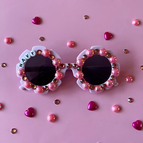 Double Pink Bubble Heart Sunglasses | Strand.Up