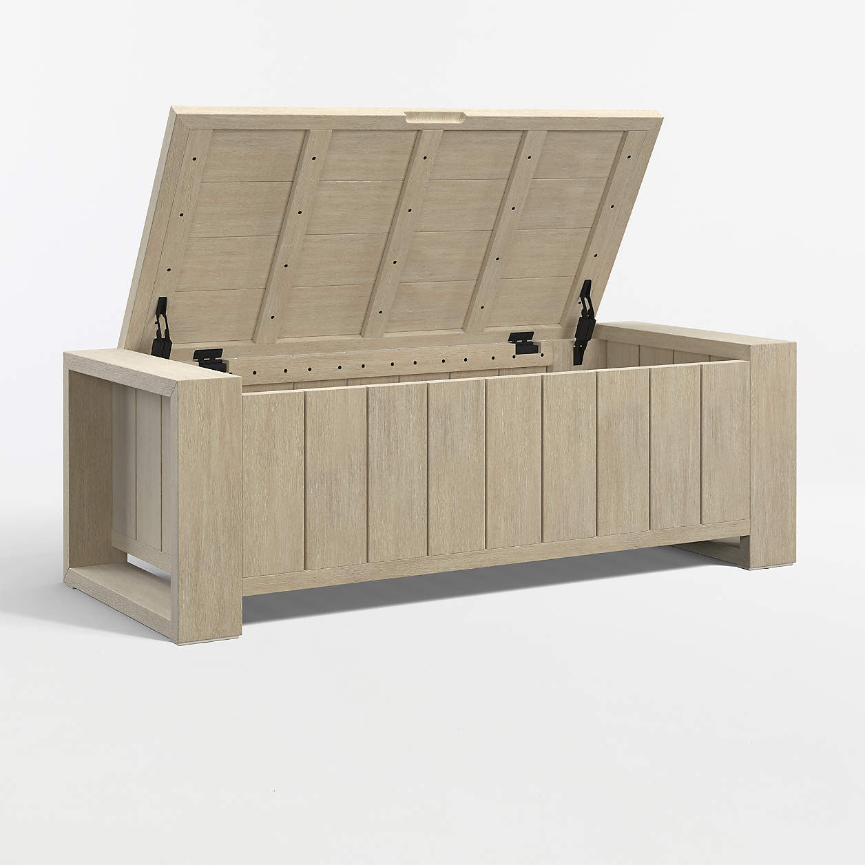 Mallorca 54" Wood Outdoor Storage Bench + Reviews | Crate & Barrel | Crate & Barrel