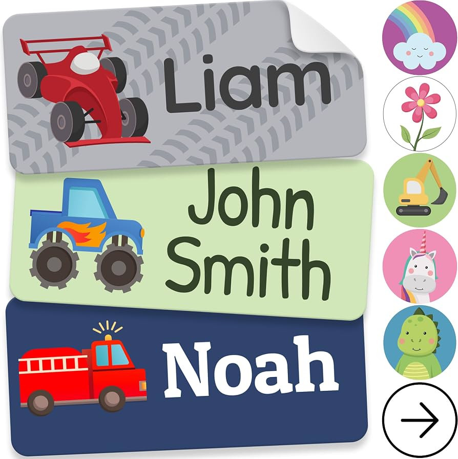 Personalized Name Labels for Kids (70 Labels) - Durable & Waterproof Custom Name Stickers for Clo... | Amazon (US)