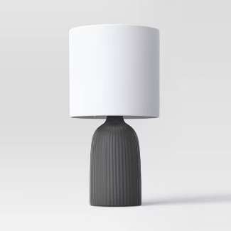 Fluted Ceramic Mini Table Lamp White - Threshold™ | Target