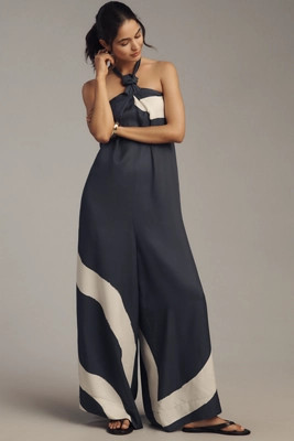 By Anthropologie Waistless Tie-Neck Jumpsuit | Anthropologie (US)