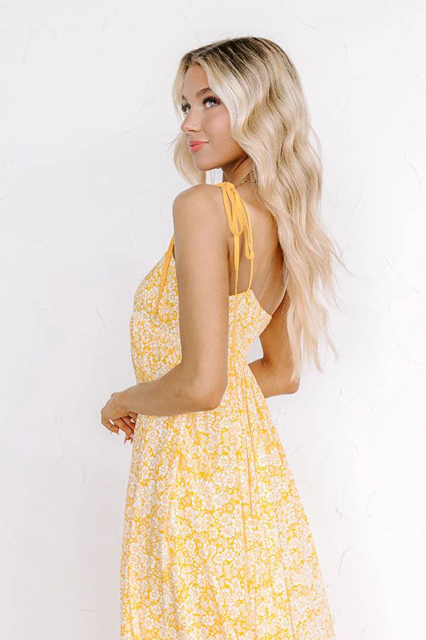 Boho Beauty Floral Maxi Dress in Marigold | Impressions Online Boutique