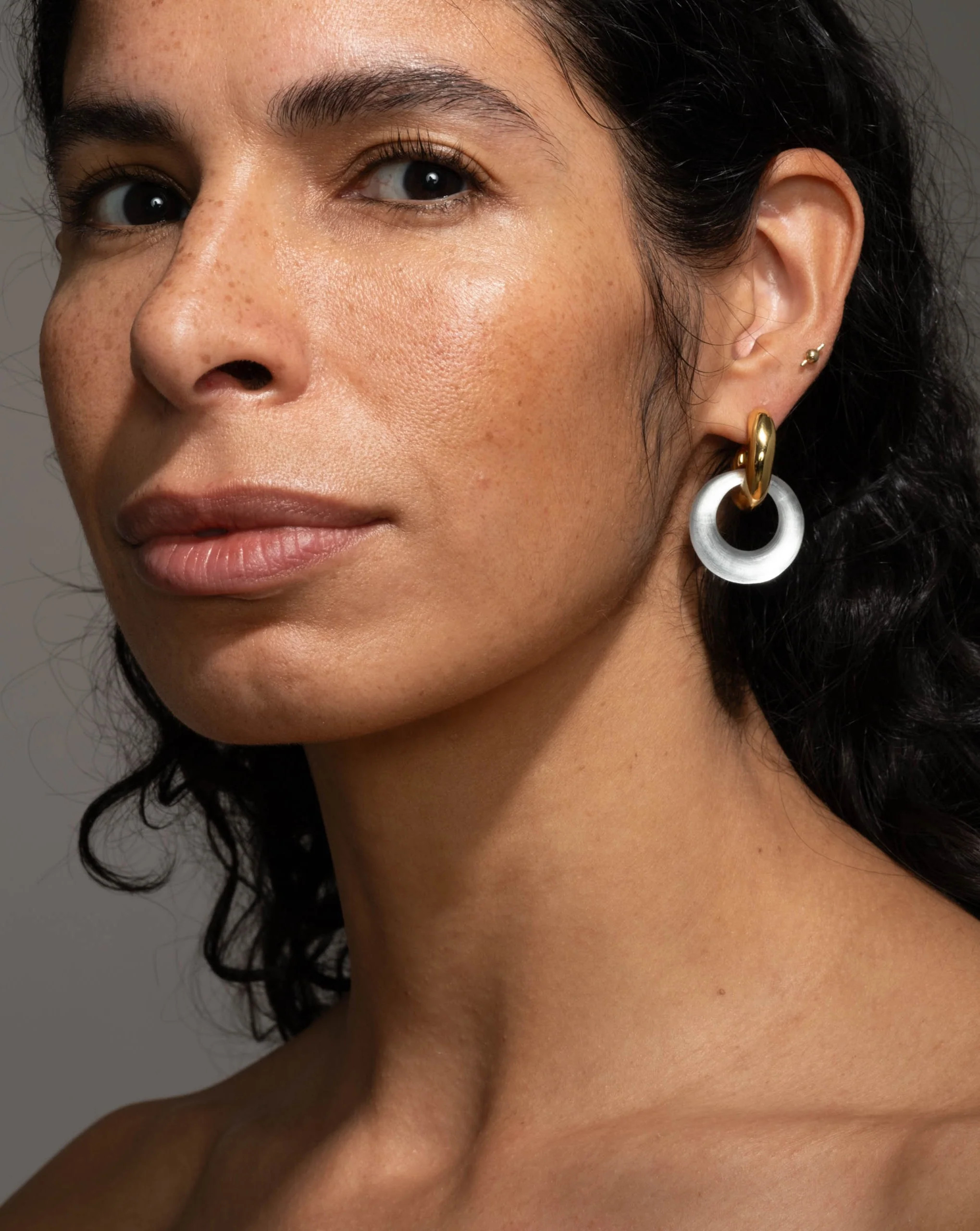 Silver Liquid Lucite Door Knocker Earring | Alexis Bittar | Alexis Bittar