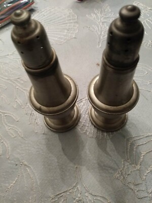 Vintage Empire Pewter Salt & Pepper Shaker Set Glass Lined Weighted 5 1/4 : Tall | eBay US