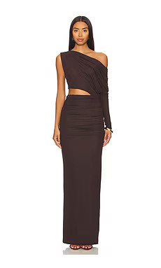 NBD Yahaira Maxi Dress in Dark Brown from Revolve.com | Revolve Clothing (Global)