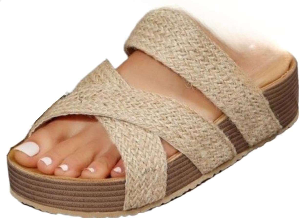 Double Buckle Belt Platform Sandals for Women Comfortable Comfy Comfort Casual Cute Kawaii Fashio... | Amazon (US)