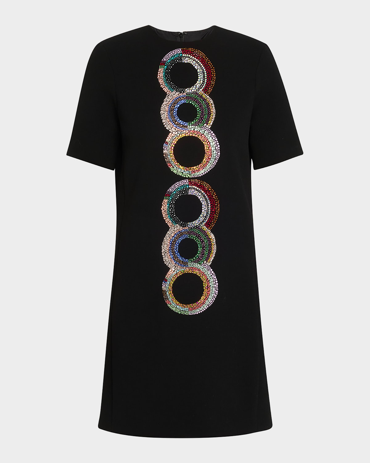 Sonia Crystal Short-Sleeve Shift Dress | Neiman Marcus