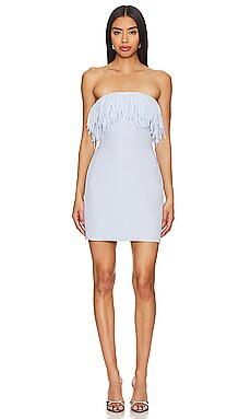 BCBGMAXAZRIA Feather Evening Dress in Xenon Blue from Revolve.com | Revolve Clothing (Global)