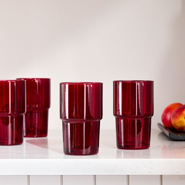 Essential Stacking Drinking Red Glass | West Elm (US)