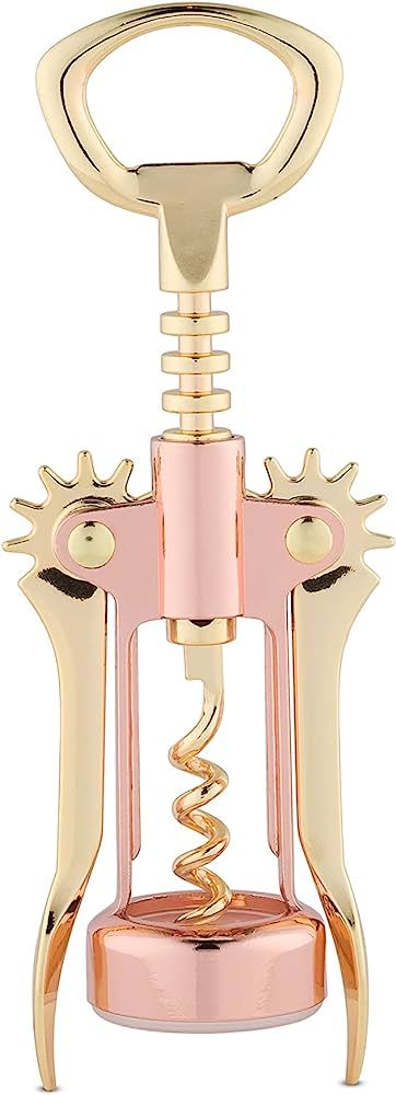 Twine Two-Tone Copper and Gold Winged Corkscrew, Self Centering Worm, Wine Bottle Opener, Lever A... | Amazon (US)