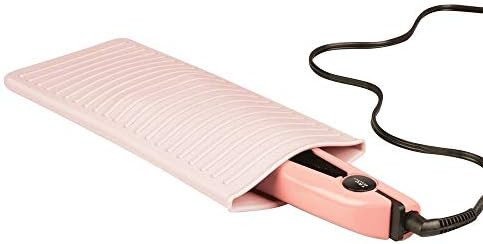 mDesign Silicone Heat-Resistant Hair Care Styling Tool Mat & Travel Pouch - Rest Curling Irons, F... | Amazon (US)