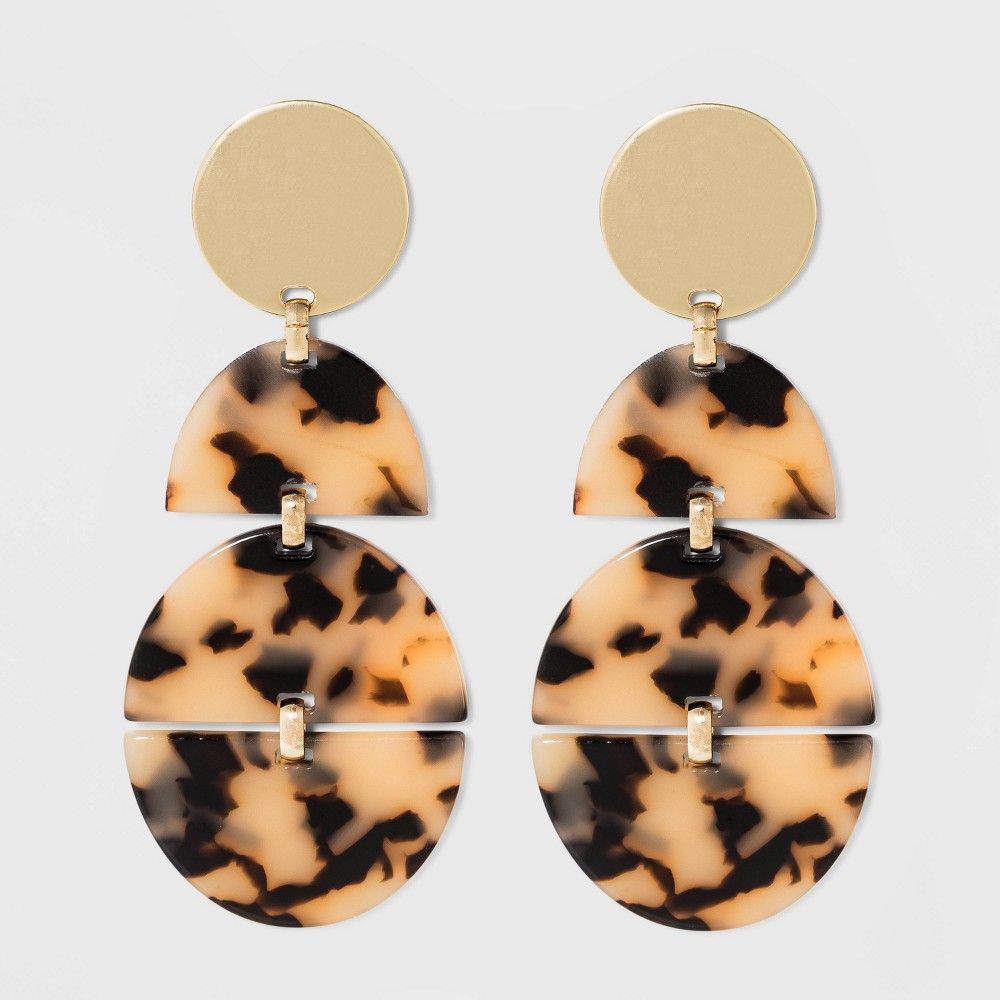 UGARFIX by BaubleBar Gold tud Rein Drop Earring - Blonde Tortoie | Target