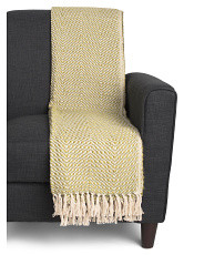 50x60 Cotton Herringbone Throw | TJ Maxx