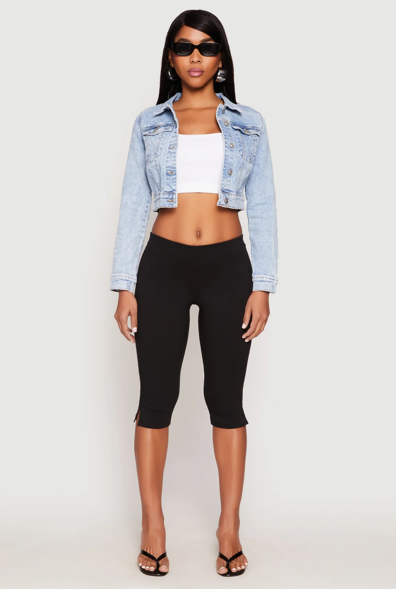WAX Mineral Wash Cropped Denim Jacket | Rainbow Shops