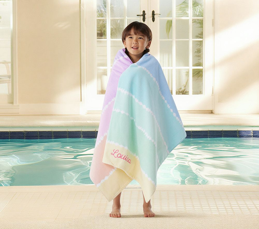Rainbow Tie-Dye Stripe Tote & Towel Set | Pottery Barn Kids