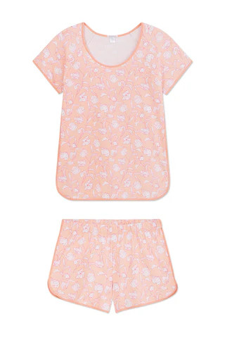 Pima Shorts Set in Apricot Vine Floral | Lake Pajamas