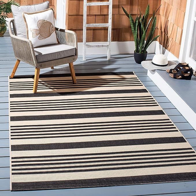 Safavieh Courtyard Collection CY6062 Stripe Indoor/ Outdoor Non-Shedding Stain Resistant Patio Ba... | Amazon (US)