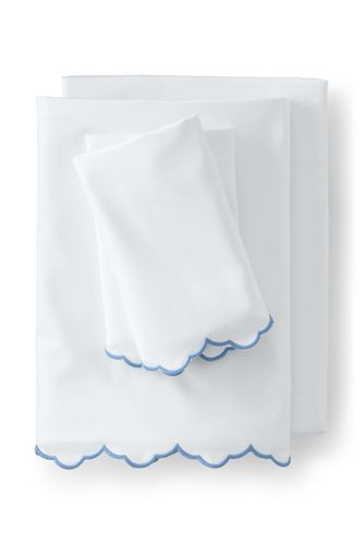 Supima Cotton No Iron Sateen Scallop Sheets - 400 Thread Count | Lands' End (US)