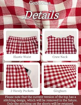 Gozoloma Women's Oversized Gingham 2 Piece Set Crewneck Sleeveless A-Line Top and Relaxed Shorts ... | Amazon (US)