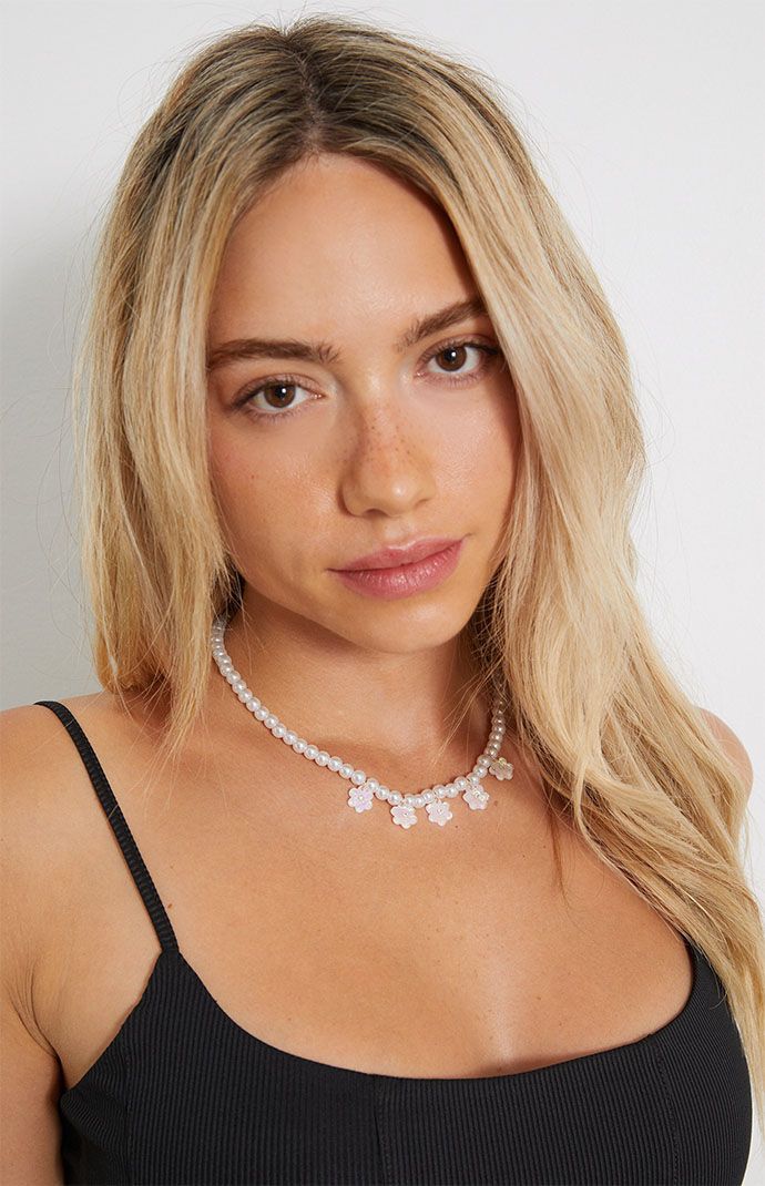 Frasier Sterling Womens x PacSun Pearl Daisy Choker Necklace - White | PacSun
