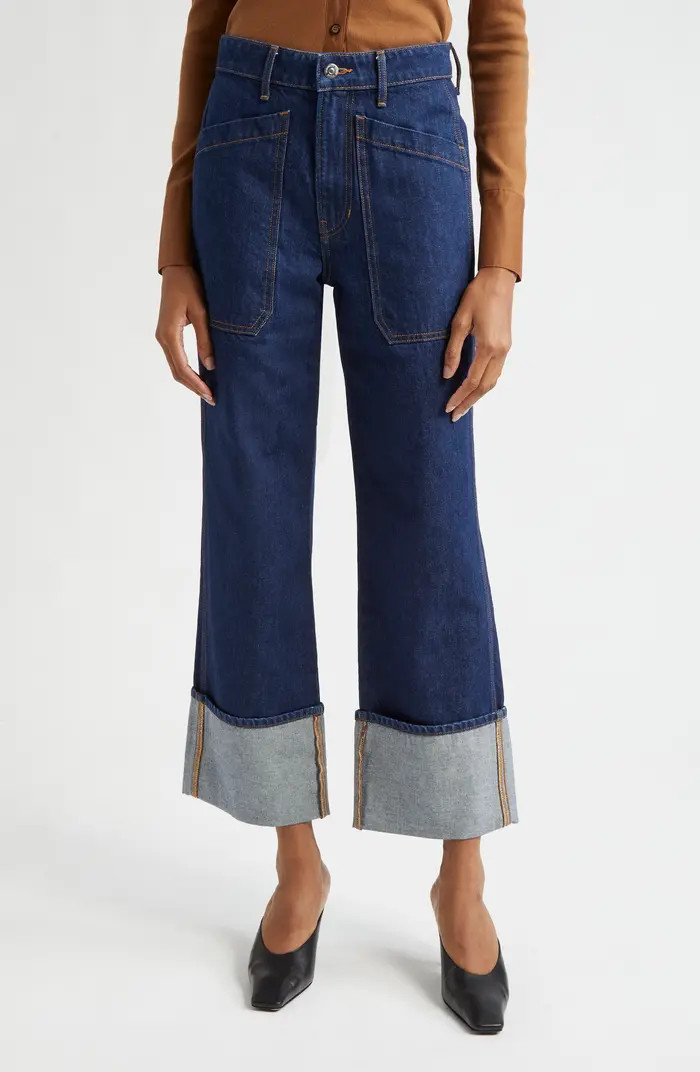 Veronica Beard Dylan Cuffed High Waist Relaxed Straight Leg Jeans | Nordstromrack | Nordstrom Rack