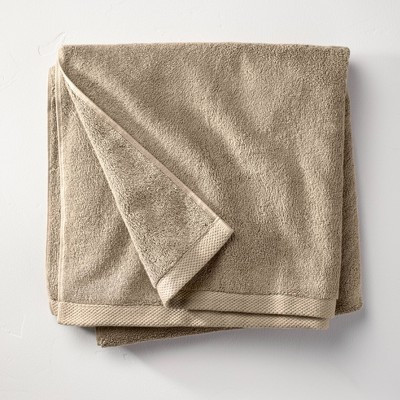 Organic Bath Towel Dark Sand - Casaluna™: Heavyweight 550-800 GSM, Low Lint, Fade-Resistant | Target