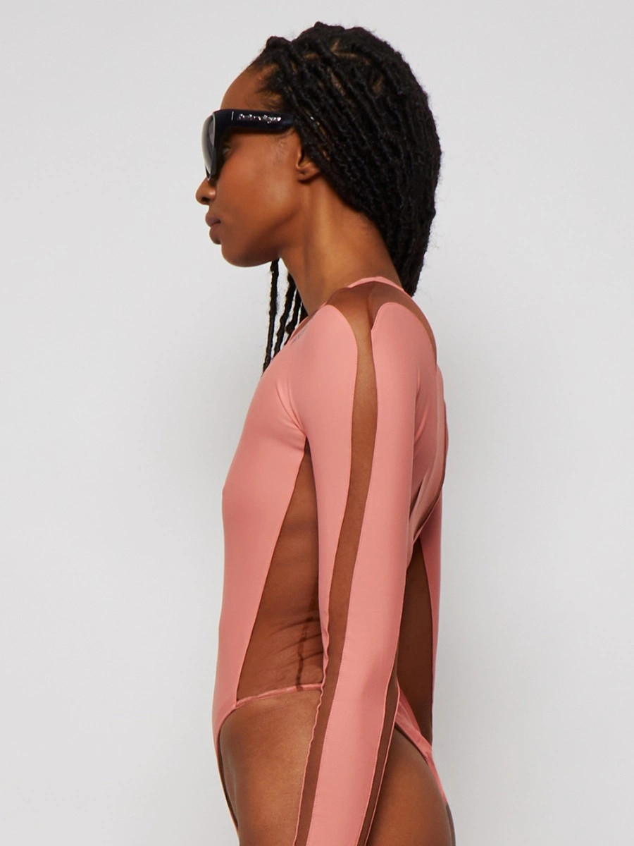 X The Webster Illusion Shaping Bodysuit Blush Pink And Dark Nude | The Webster