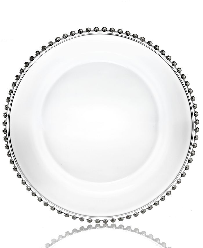 American Atelier Jay Import Glass Silver Beaded Charger Plate & Reviews - Home - Macy's | Macys (US)